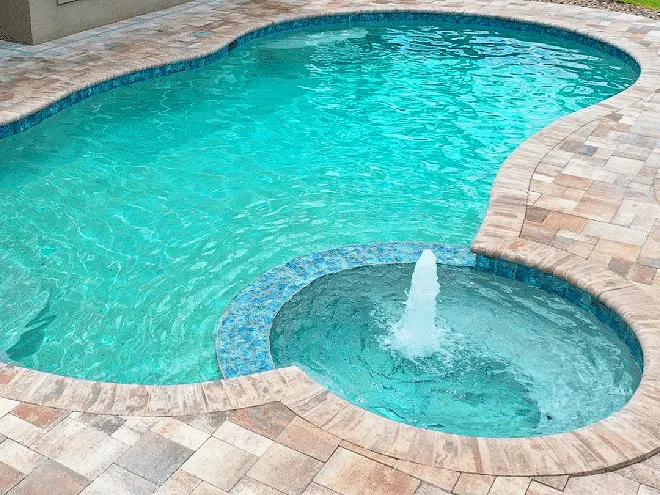 Pool with built-in spa
