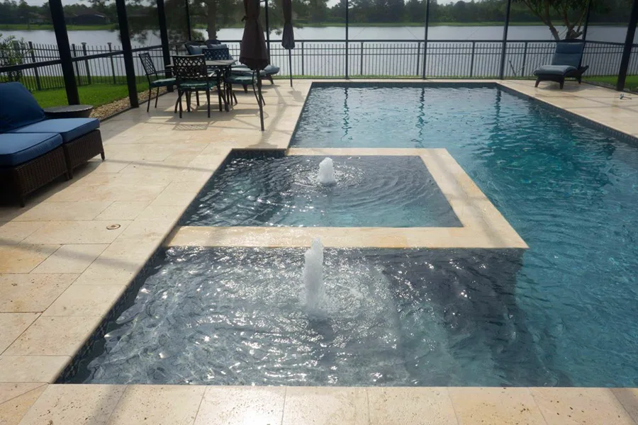 A Modern Pool with Raised Spa