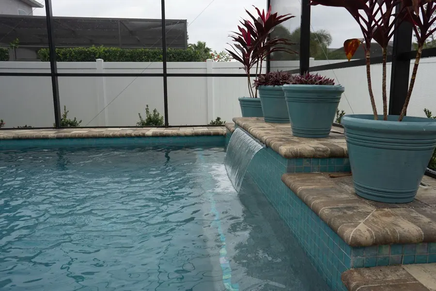 Pool with Plants and Water Features